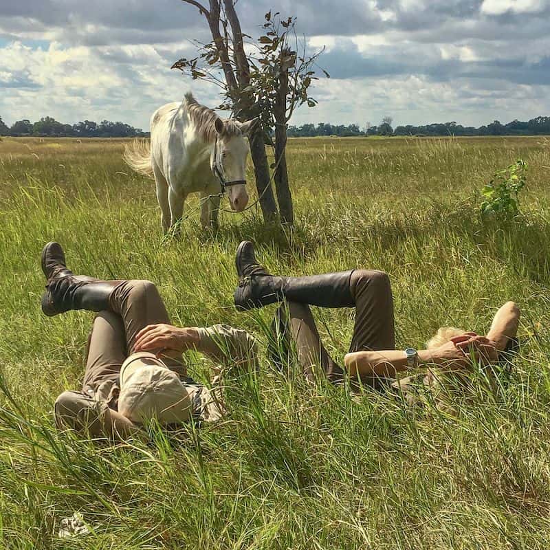 Taking a break on horseback safari