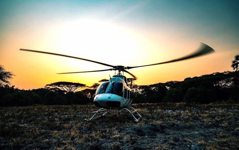 Anti-poaching helicopter air surveillance patrol